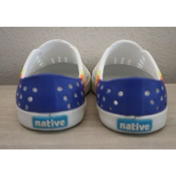Native Toddler Kids Sz C4 White Jefferson Sugarlite Block Slip-On Shoes - Picture 3 of 10
